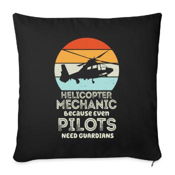 Hubschrauber-Mechaniker Wächter-Stolz - Sofakissenbezug 45 x 45 cm - Schwarz - Vorne
