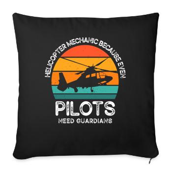 Helicopter Mechanic Guardian Pride - Sofa pillowcase 17,3'' x 17,3'' (45 x 45 cm) - black - Front