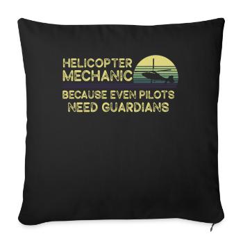 Helicopter Mechanic Guardian Pride - Sofa pillowcase 17,3'' x 17,3'' (45 x 45 cm) - black - Front
