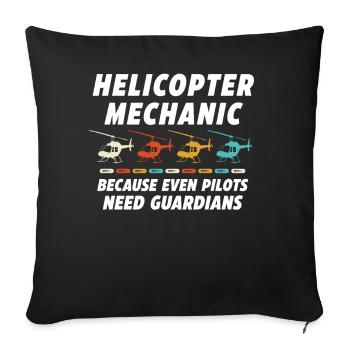 Helicopter Mechanic Guardian Pride - Sofa pillowcase 17,3'' x 17,3'' (45 x 45 cm) - black - Front