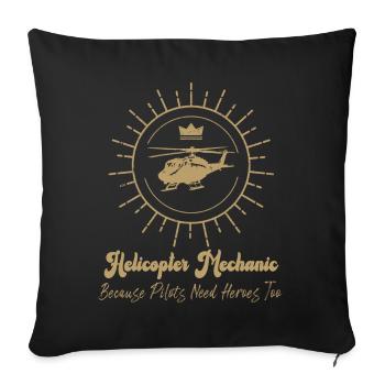 Helicopter Mechanic Heroes Pride - Sofa pillowcase 17,3'' x 17,3'' (45 x 45 cm) - black - Front