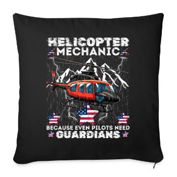 Helicopter Mechanic Guardian Pride - Sofa pillowcase 17,3'' x 17,3'' (45 x 45 cm) - black - Front