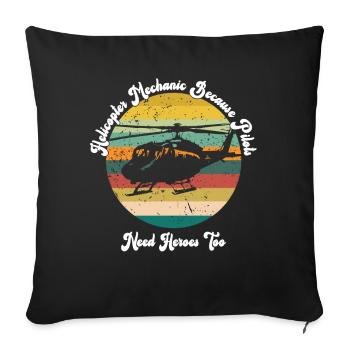 Helicopter Mechanic Heroes Pride - Sofa pillowcase 17,3'' x 17,3'' (45 x 45 cm) - black - Front