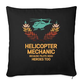 Hubschraubermechaniker-Heldenstolz - Sofakissenbezug 45 x 45 cm - Schwarz - Vorne