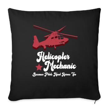Hubschraubermechaniker-Heldenstolz - Sofakissenbezug 45 x 45 cm - Schwarz - Vorne