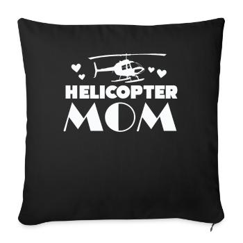 Hélicoptère Parents Drôle Hélicoptère Maman - Housse de coussin décorative 45 x 45 cm - noir - Devant