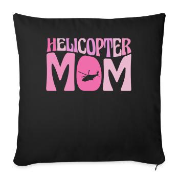 Hélicoptère Parents Drôle Hélicoptère Maman - Housse de coussin décorative 45 x 45 cm - noir - Devant