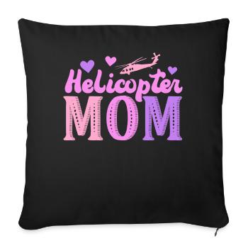 Hélicoptère Parents Drôle Hélicoptère Maman - Housse de coussin décorative 45 x 45 cm - noir - Devant
