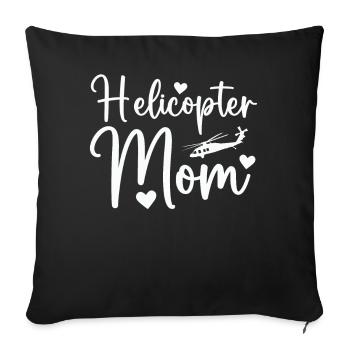 Hélicoptère Parents Drôle Hélicoptère Maman - Housse de coussin décorative 45 x 45 cm - noir - Devant