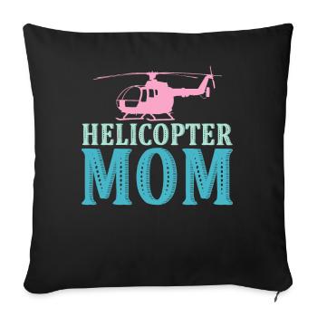 Hélicoptère Parents Drôle Hélicoptère Maman - Housse de coussin décorative 45 x 45 cm - noir - Devant