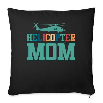 Hélicoptère Parents Drôle Hélicoptère Maman - Housse de coussin décorative 45 x 45 cm - noir - Devant