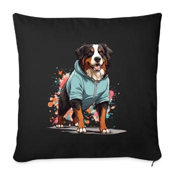 Border Collie Streetwear Jogging Style Esthétique - Housse de coussin décorative 45 x 45 cm - noir - Devant