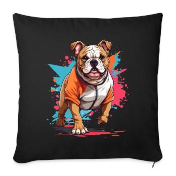 Bulldog Streetwear Jogging Esthétique Fitness - Housse de coussin décorative 45 x 45 cm - noir - Devant