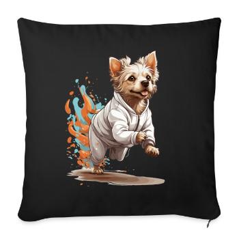 Streetwear Dog Jogging Aesthetic Fitness Style - Sofa pillowcase 17,3'' x 17,3'' (45 x 45 cm) - black - Front