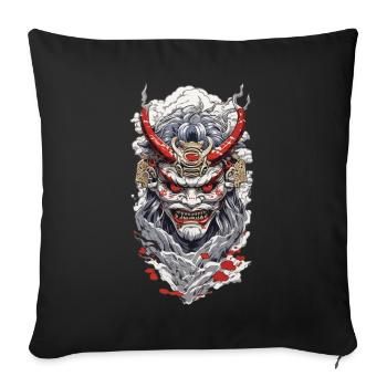 Aesthetic Yokai Oni Ukiyo-E Japan Streetwear - Sofa pillowcase 17,3'' x 17,3'' (45 x 45 cm) - black - Front