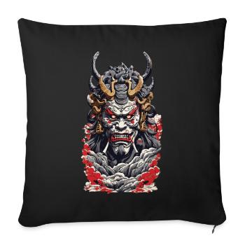 Esthétique Yokai Streetwear Démon Japonais - Housse de coussin décorative 45 x 45 cm - noir - Devant