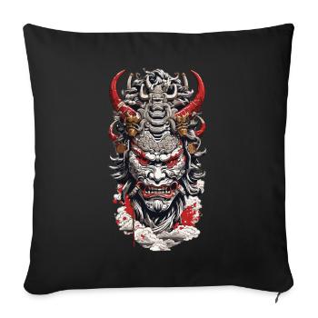 Esthétique Yokai Oni Ukiyo-e Démons japonais - Housse de coussin décorative 45 x 45 cm - noir - Devant