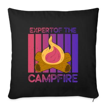 Expert du feu de camp Expert en camping - Housse de coussin décorative 45 x 45 cm - noir - Devant