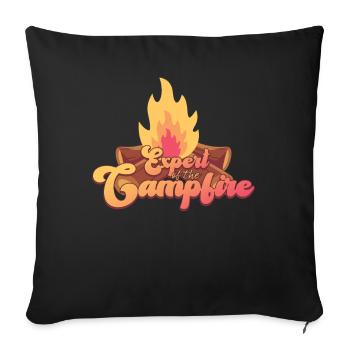 Expert Of Campfire Camping Expert - Sofa pillowcase 17,3'' x 17,3'' (45 x 45 cm) - black - Front