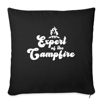 Expert Of Campfire Camping Expert - Sofa pillowcase 17,3'' x 17,3'' (45 x 45 cm) - black - Front