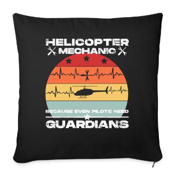 Mécanicien d’hélicoptère Guardian Pride - Housse de coussin décorative 45 x 45 cm - noir - Devant