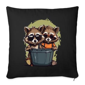 Lustige Freunde Mülltonnen Bewohner Streetwear - Sofakissenbezug 45 x 45 cm - Schwarz - Vorne