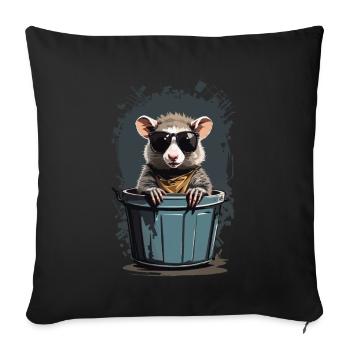 Coole Beutelratte Lustige Mülltonnen Bewohner - Sofakissenbezug 45 x 45 cm - Schwarz - Vorne