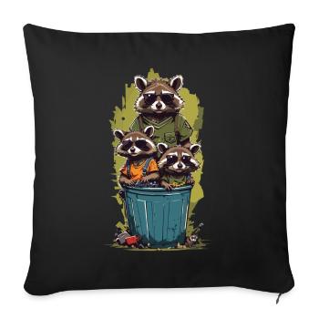 Lustige Mülltonnen Bewohner Familie Streetwear - Sofakissenbezug 45 x 45 cm - Schwarz - Vorne