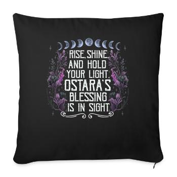 Ostara Witch Moon Eostre Spring Eastern - Sofa pillowcase 17,3'' x 17,3'' (45 x 45 cm) - black - Front