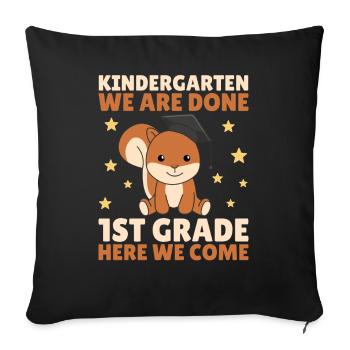 Kids Kindergarten graduate Eichhhörnchen 1st grade - Sofakissenbezug 45 x 45 cm - Schwarz - Vorne