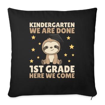 Kids Kindergarten graduate Faultier 1st grade - Sofakissenbezug 45 x 45 cm - Schwarz - Vorne