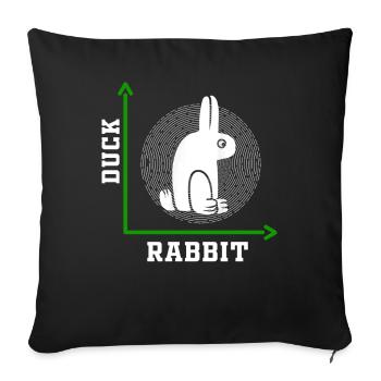 Wittgensteins Rabbit Duck Illusion - Sofa pillowcase 17,3'' x 17,3'' (45 x 45 cm) - black - Front
