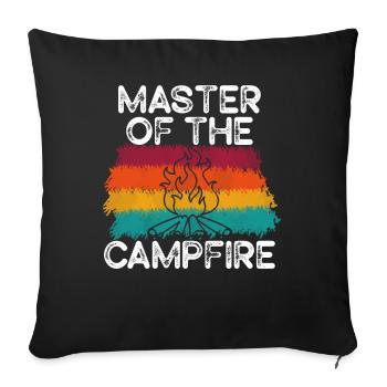 Maître du feu de camp Maître de camping - Housse de coussin décorative 45 x 45 cm - noir - Devant