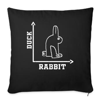 Wittgensteins Rabbit Duck Illusion - Sofa pillowcase 17,3'' x 17,3'' (45 x 45 cm) - black - Front