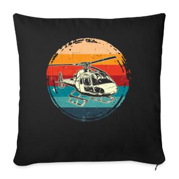 Rotorcraft Silhouette Helicopter Pilot - Sofa pillowcase 17,3'' x 17,3'' (45 x 45 cm) - black - Front