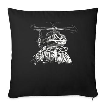 Rotorcraft Silhouette Helicopter Pilot - Sofa pillowcase 17,3'' x 17,3'' (45 x 45 cm) - black - Front