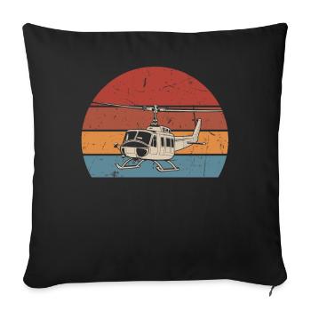 Drehflügler Silhouette Hubschrauberpilot - Sofakissenbezug 45 x 45 cm - Schwarz - Vorne