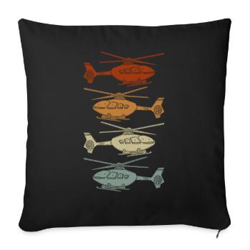 Rotorcraft Silhouette Helicopter Pilot - Sofa pillowcase 17,3'' x 17,3'' (45 x 45 cm) - black - Front