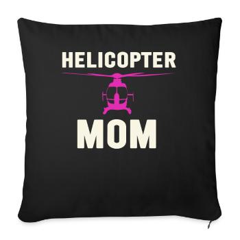 Hélicoptère Parents Drôle Hélicoptère Maman - Housse de coussin décorative 45 x 45 cm - noir - Devant