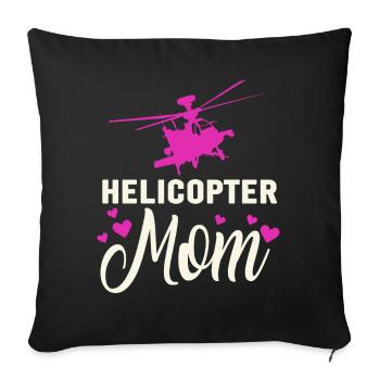 Hélicoptère Parents Drôle Hélicoptère Maman - Housse de coussin décorative 45 x 45 cm - noir - Devant