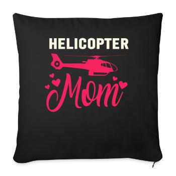 Hélicoptère Parents Drôle Hélicoptère Maman - Housse de coussin décorative 45 x 45 cm - noir - Devant