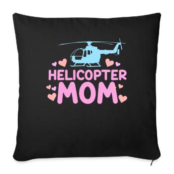 Hélicoptère Parents Drôle Hélicoptère Maman - Housse de coussin décorative 45 x 45 cm - noir - Devant