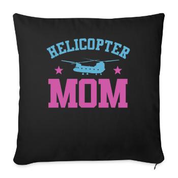 Hélicoptère Parents Drôle Hélicoptère Maman - Housse de coussin décorative 45 x 45 cm - noir - Devant