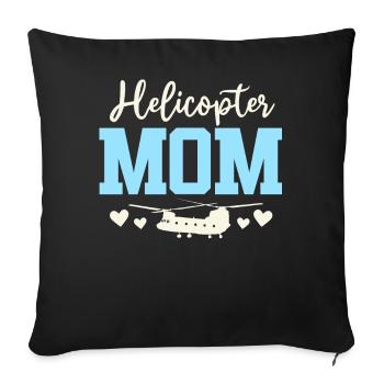 Hélicoptère Parents Drôle Hélicoptère Maman - Housse de coussin décorative 45 x 45 cm - noir - Devant