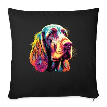 Aquarelle colorée Spinone Italiano - Housse de coussin décorative 45 x 45 cm - noir - Devant
