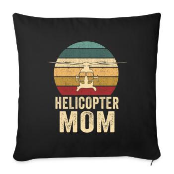 Hélicoptère Parents Drôle Hélicoptère Maman - Housse de coussin décorative 45 x 45 cm - noir - Devant