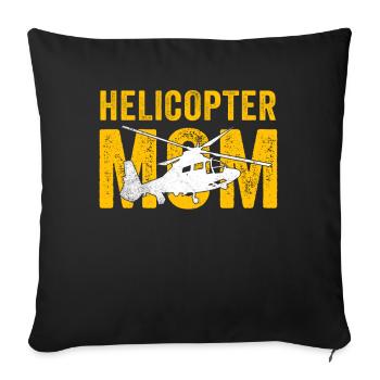 Hélicoptère Parents Drôle Hélicoptère Maman - Housse de coussin décorative 45 x 45 cm - noir - Devant
