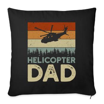 Helikopter Papa Sonnenuntergang Vater Liebe - Sofakissenbezug 45 x 45 cm - Schwarz - Vorne