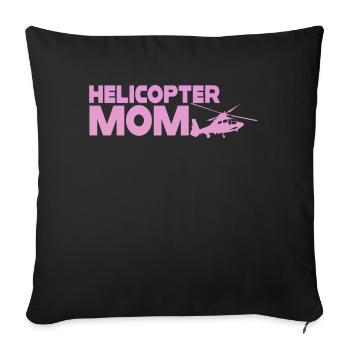 Hélicoptère Parents Drôle Hélicoptère Maman - Housse de coussin décorative 45 x 45 cm - noir - Devant