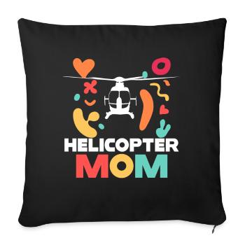 Hélicoptère Parents Drôle Hélicoptère Maman - Housse de coussin décorative 45 x 45 cm - noir - Devant